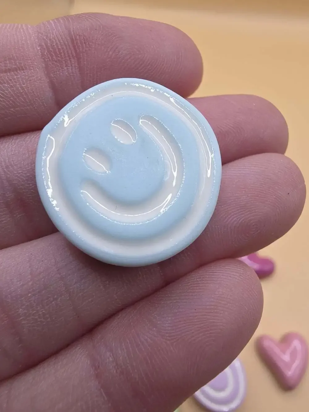 Acrylic Magnet Lot Smiley Faces Hearts Pastel